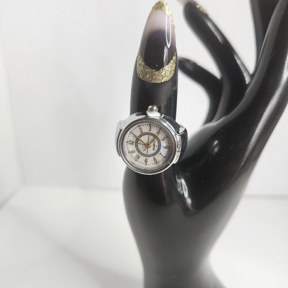 Dial Quartz Analog Elastic Finger Ring Watch – Stylish Stainless Steel Band